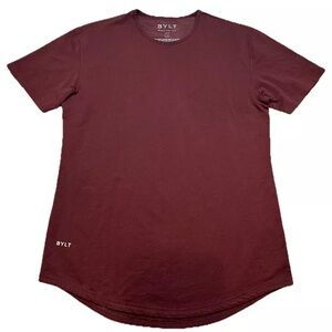 BYLT Basics Drop Cut S/S Lux Tee Shirt Premium Short Sleeve Stretch Red Mens M